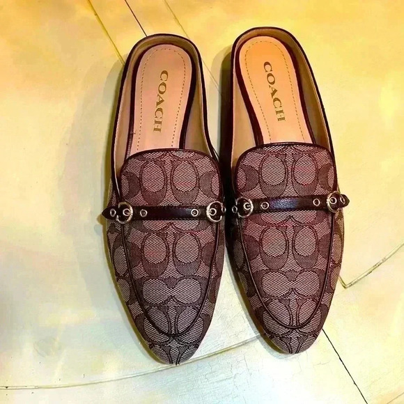 COACH SIGNATURE JACQUARD LOGO MULE size 8 - Picture 1 of 5